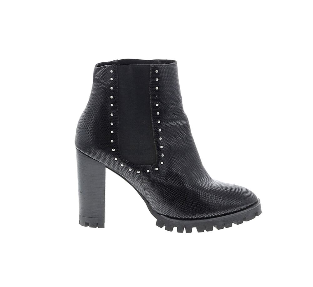 The Kooples Leather High-heeled Ankle Boots Black NEW